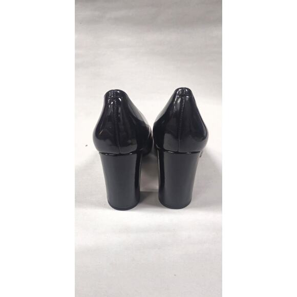 Franco Sarto Sarto Womens 6M Black Patent Block Heel Pumps Dress Shoes Classic - Picture 8 of 10